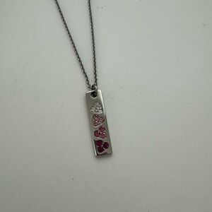 Lia Sophia Silver Necklace with Pink and White Accents